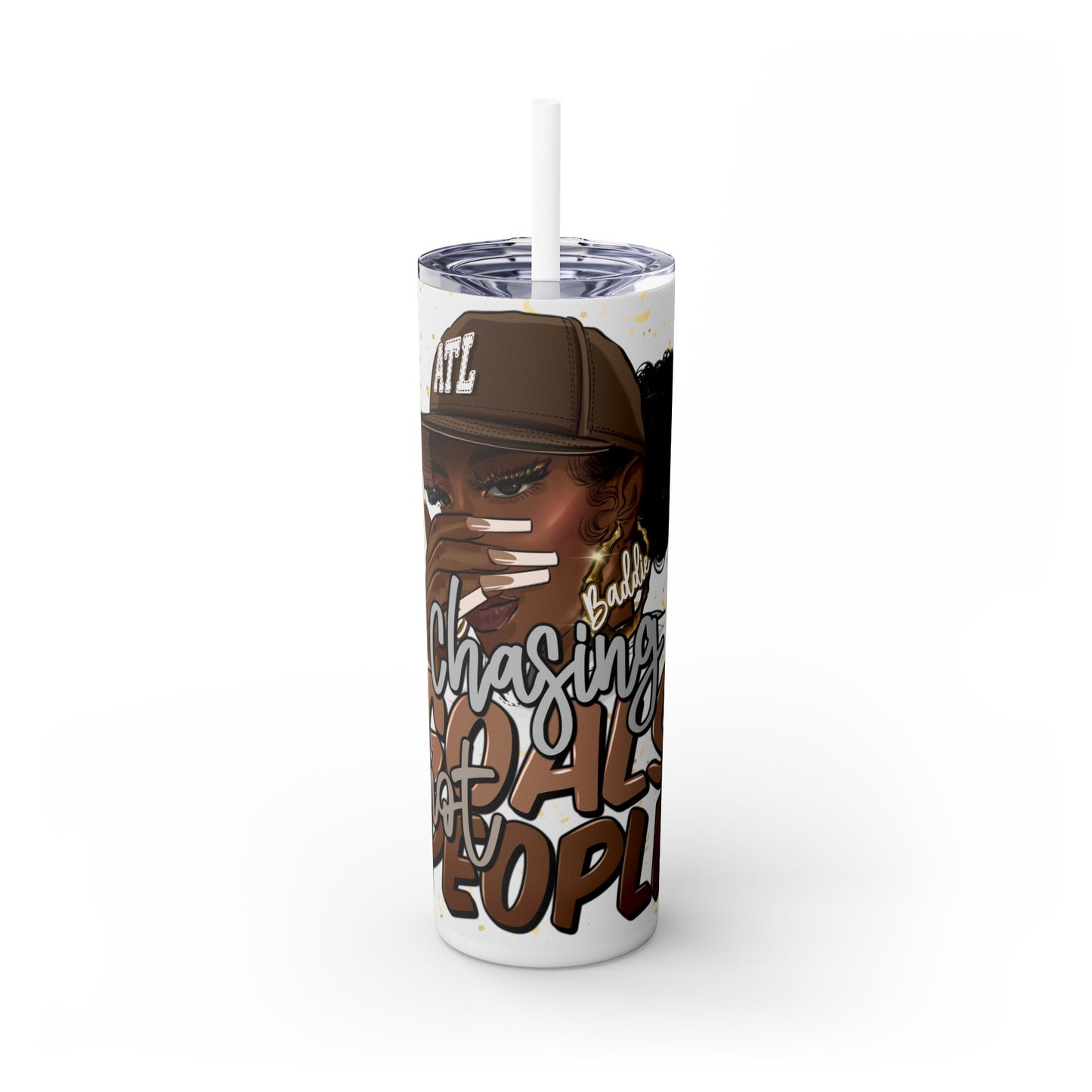 Chasing Goals Not People 20oz Tumbler - Empowering Black Woman Design