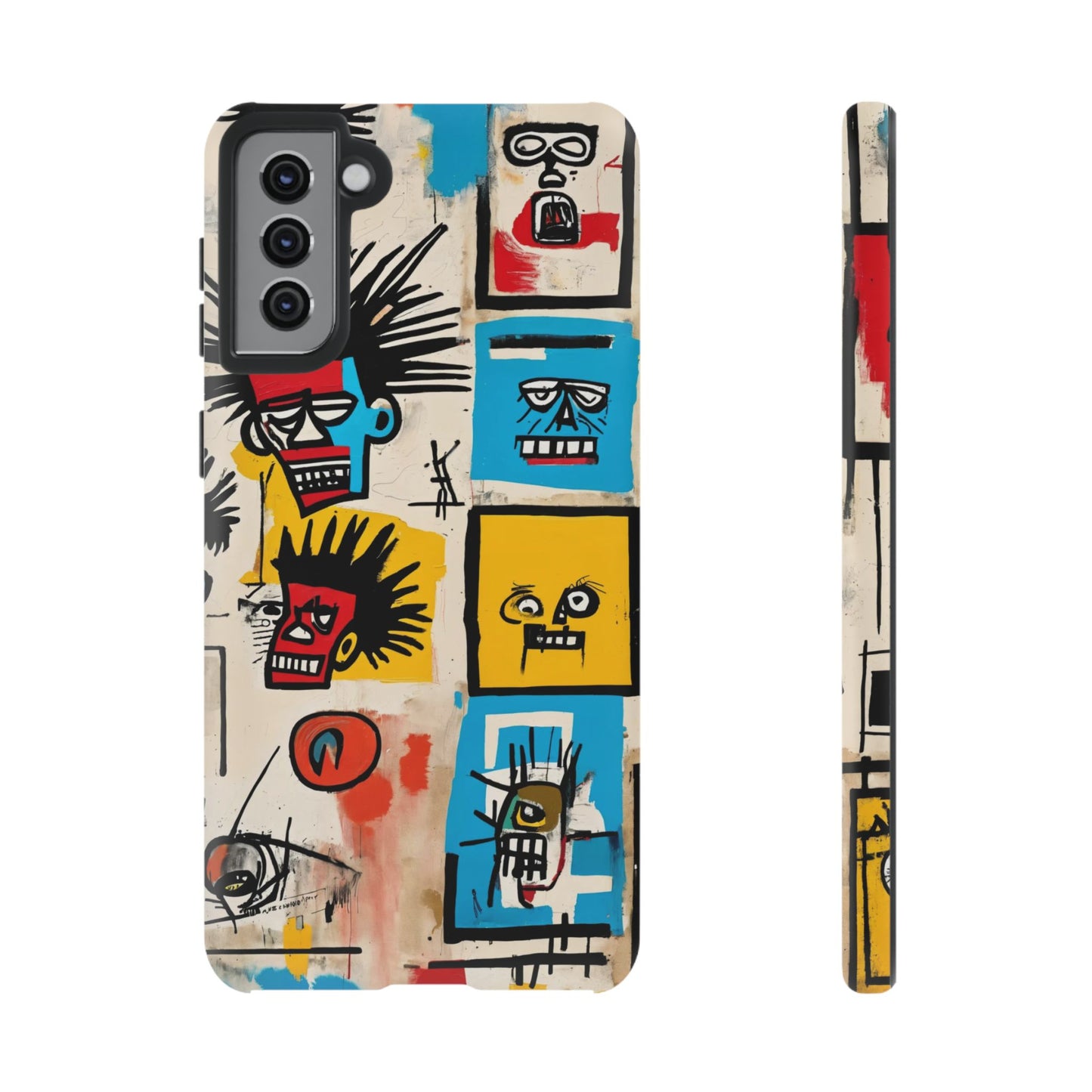 Unique Basquiat-Inspired Phone Case - Colorful Art Graffiti Cover for iPhone 15-11 & Samsung 24-10