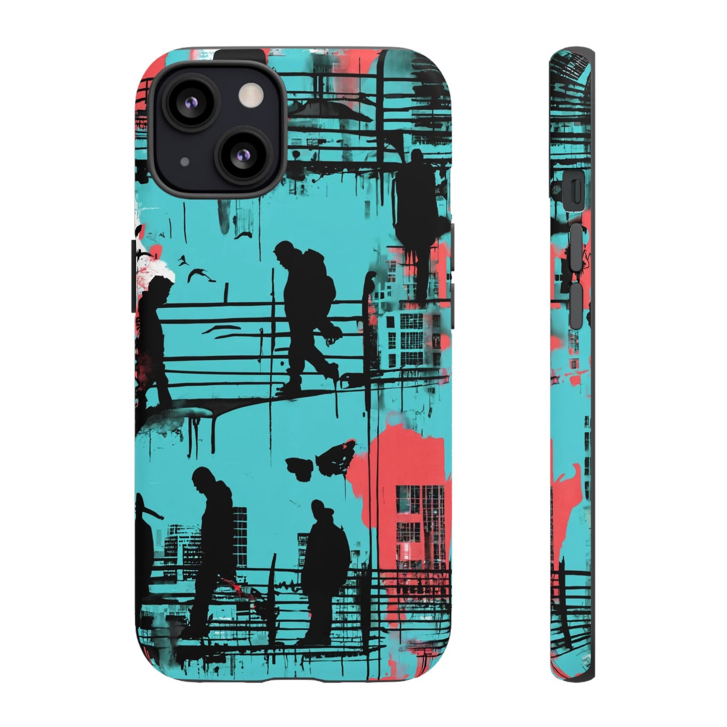Graffiti Urban Phone Case - City Silhouettes Cool Cover for iPhone 15-11 and Samsung Galaxy 24-10