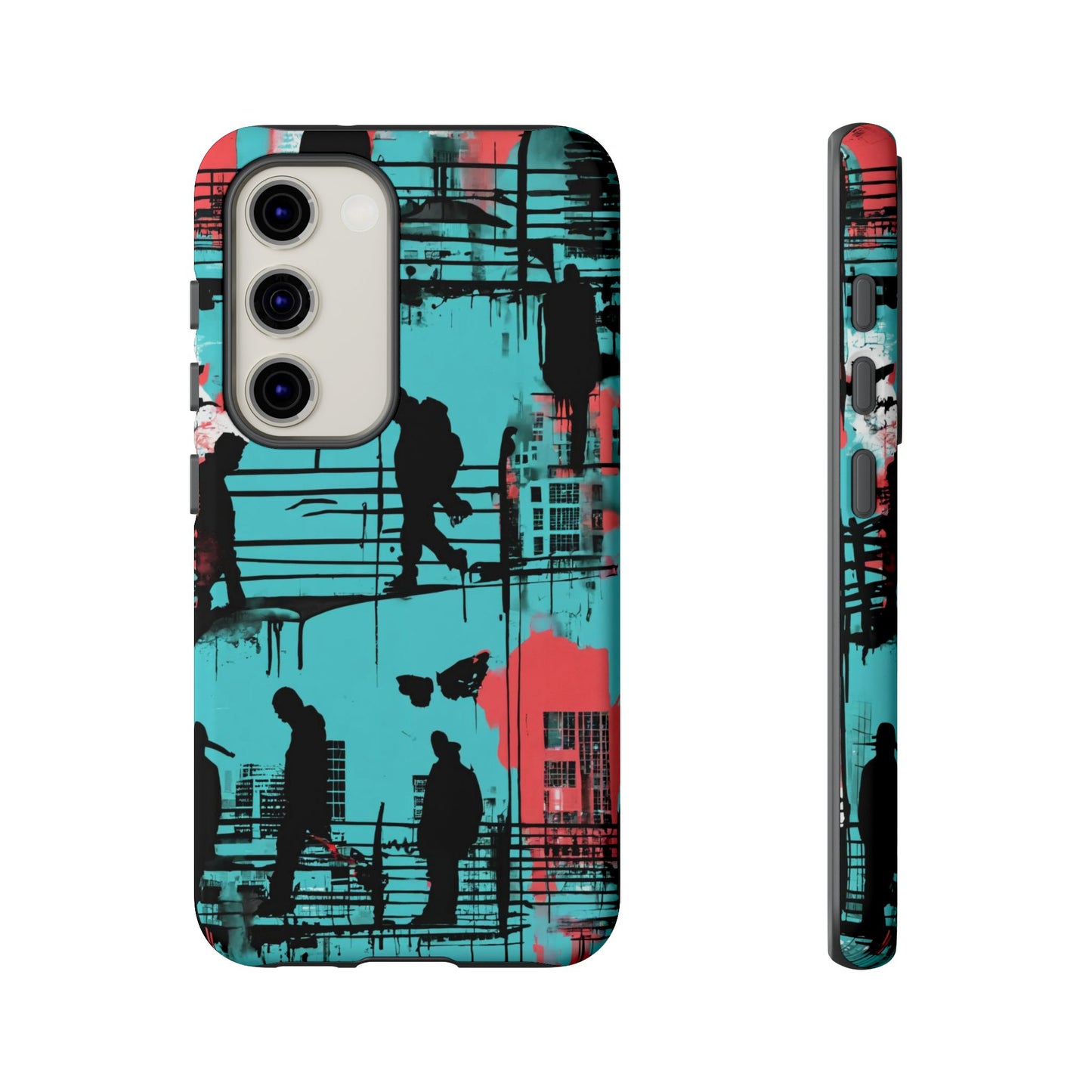 Graffiti Urban Phone Case - City Silhouettes Cool Cover for iPhone 15-11 and Samsung Galaxy 24-10