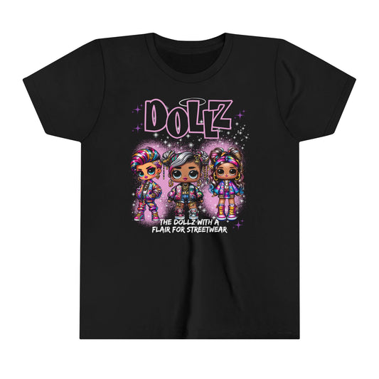 Dollz Fashion Statement Tee - Purple Spray Paint, Streetwear Dolls, Kids' Trendy Style