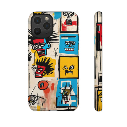 Unique Basquiat-Inspired Phone Case - Colorful Art Graffiti Cover for iPhone 15-11 & Samsung 24-10