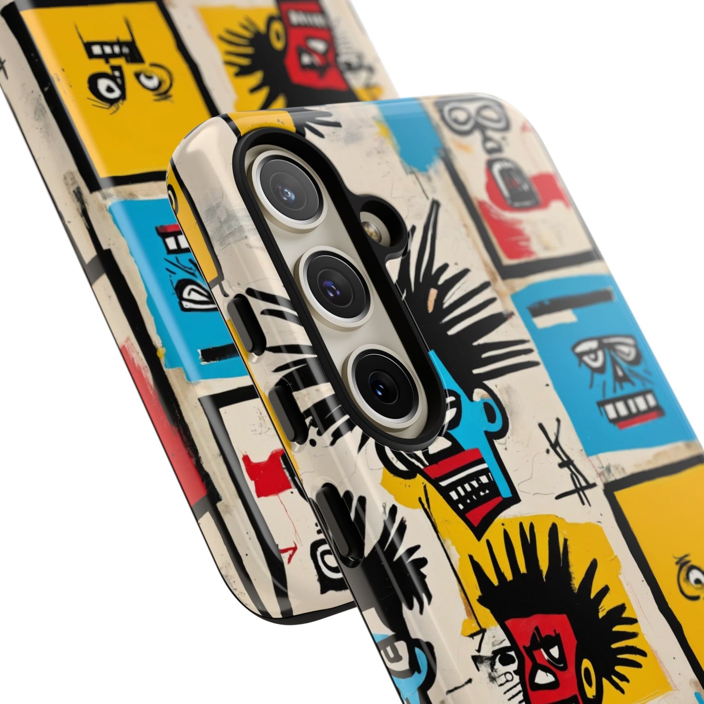Unique Basquiat-Inspired Phone Case - Colorful Art Graffiti Cover for iPhone 15-11 & Samsung 24-10