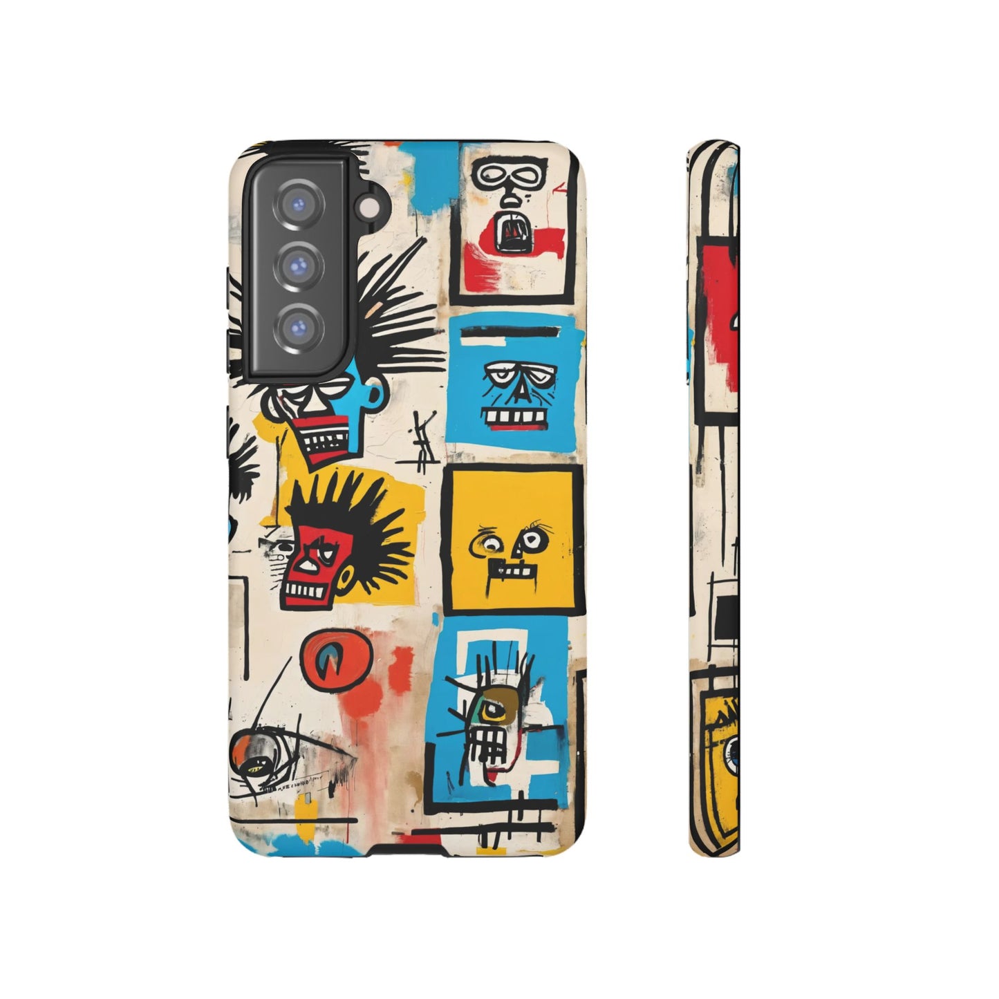 Unique Basquiat-Inspired Phone Case - Colorful Art Graffiti Cover for iPhone 15-11 & Samsung 24-10