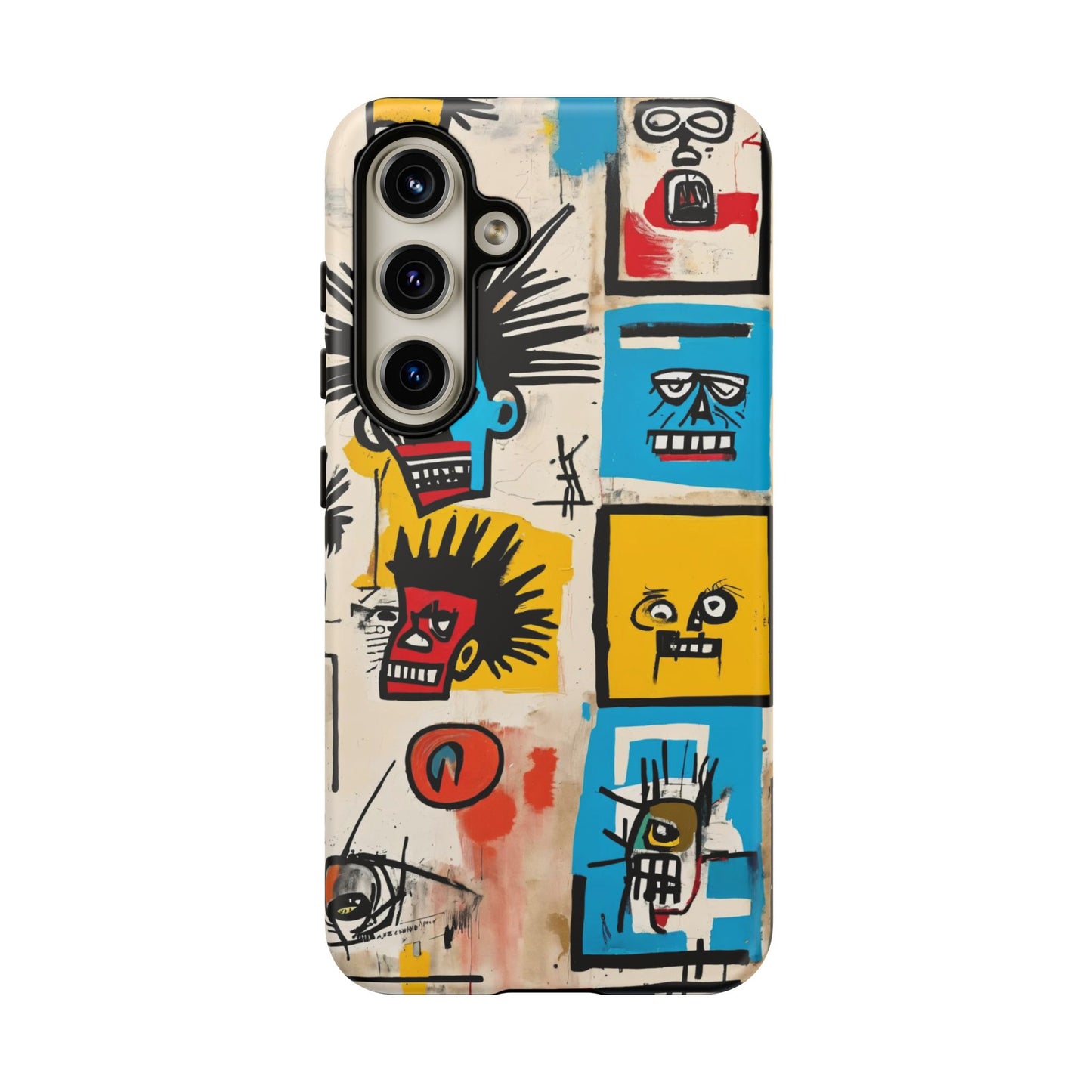 Unique Basquiat-Inspired Phone Case - Colorful Art Graffiti Cover for iPhone 15-11 & Samsung 24-10