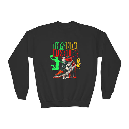 Youth Street Style Sweatshirt - Colorful Block Font 'They Not Like Us' Graphic