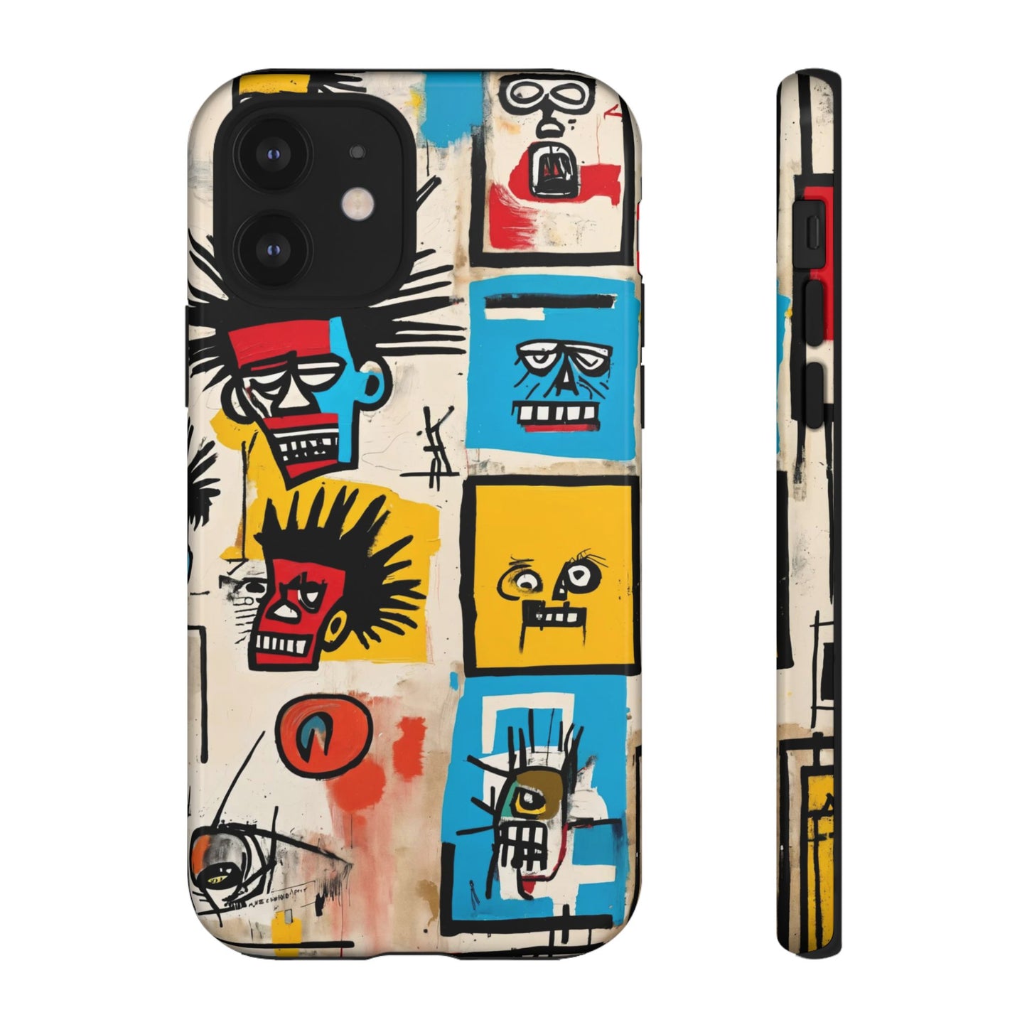 Unique Basquiat-Inspired Phone Case - Colorful Art Graffiti Cover for iPhone 15-11 & Samsung 24-10