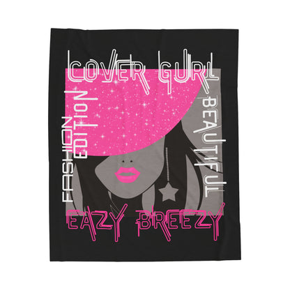 Own an Original: Black Cover Gurl Plush Blanket - Fashion Edition, Beautiful, Trendy Font, Perfect for Fashion-Forward Fashionistas