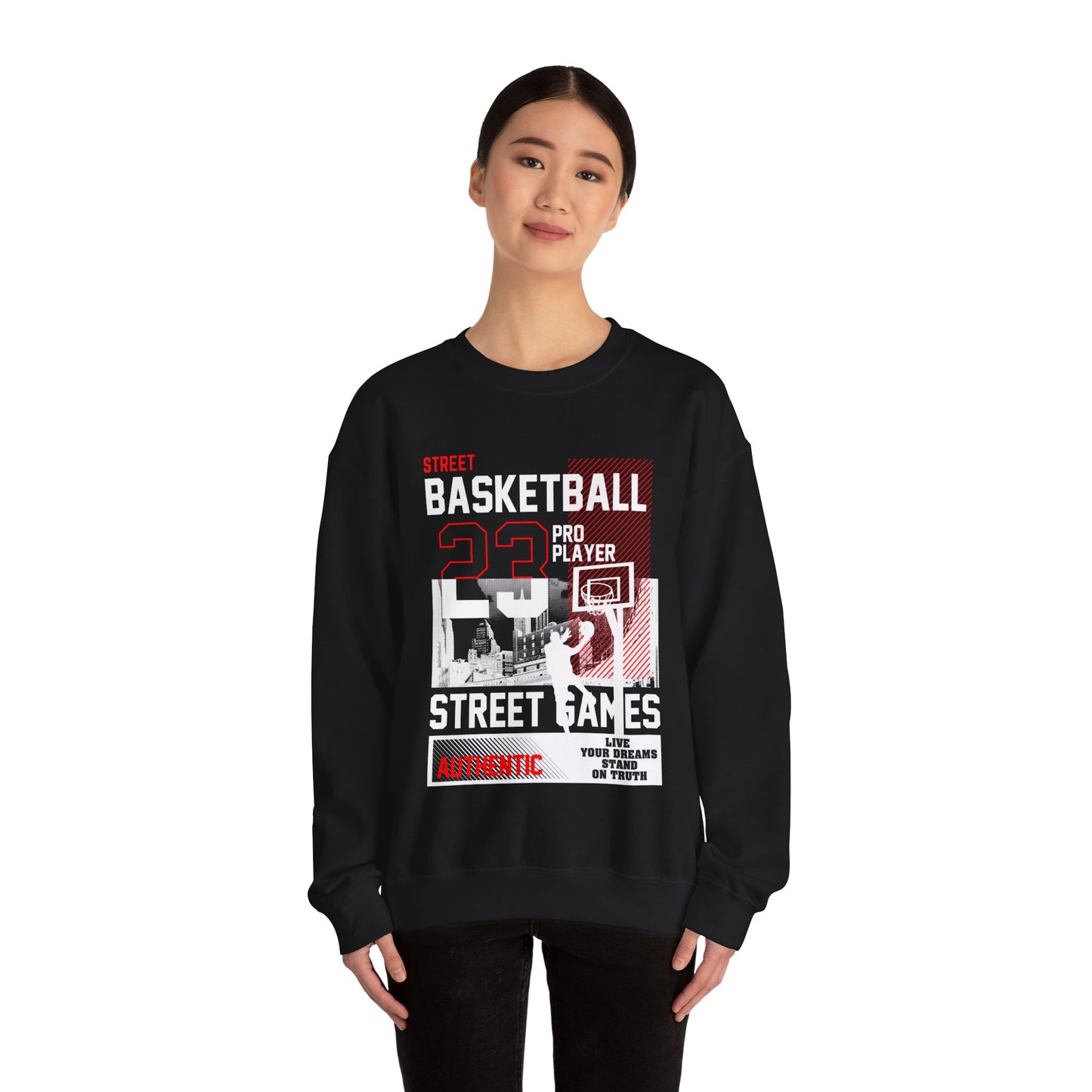 City Street Games Sweatshirt - Red, Black, White Urban Style