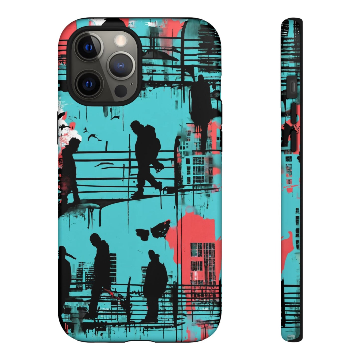 Graffiti Urban Phone Case - City Silhouettes Cool Cover for iPhone 15-11 and Samsung Galaxy 24-10