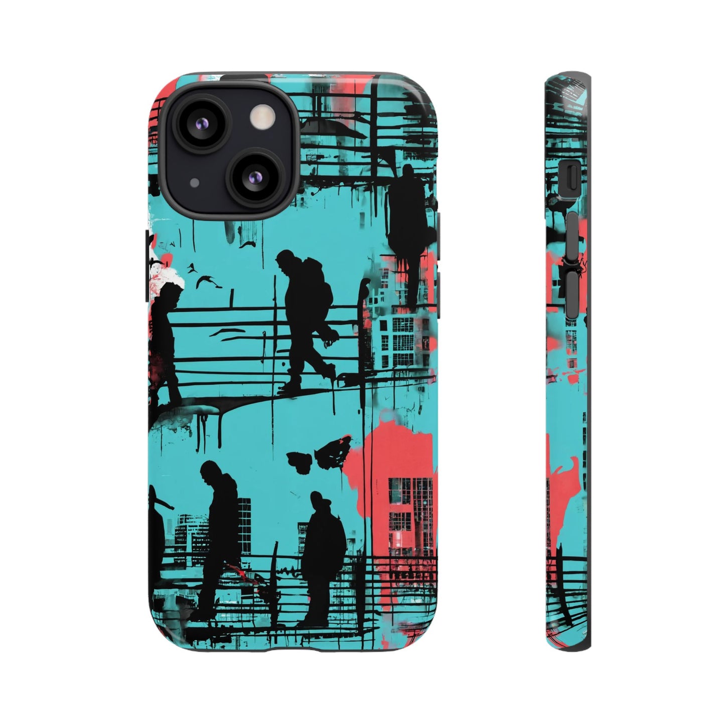 Graffiti Urban Phone Case - City Silhouettes Cool Cover for iPhone 15-11 and Samsung Galaxy 24-10