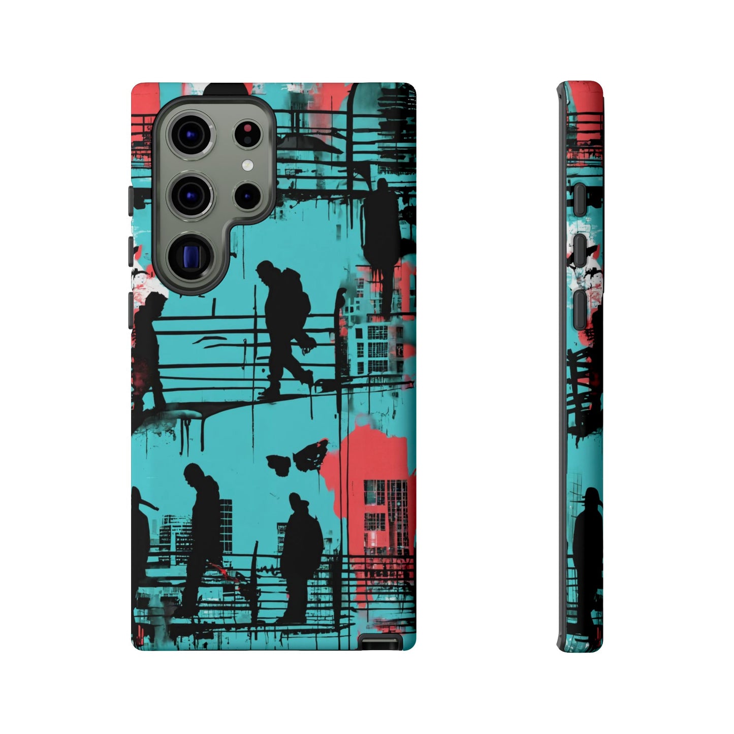 Graffiti Urban Phone Case - City Silhouettes Cool Cover for iPhone 15-11 and Samsung Galaxy 24-10