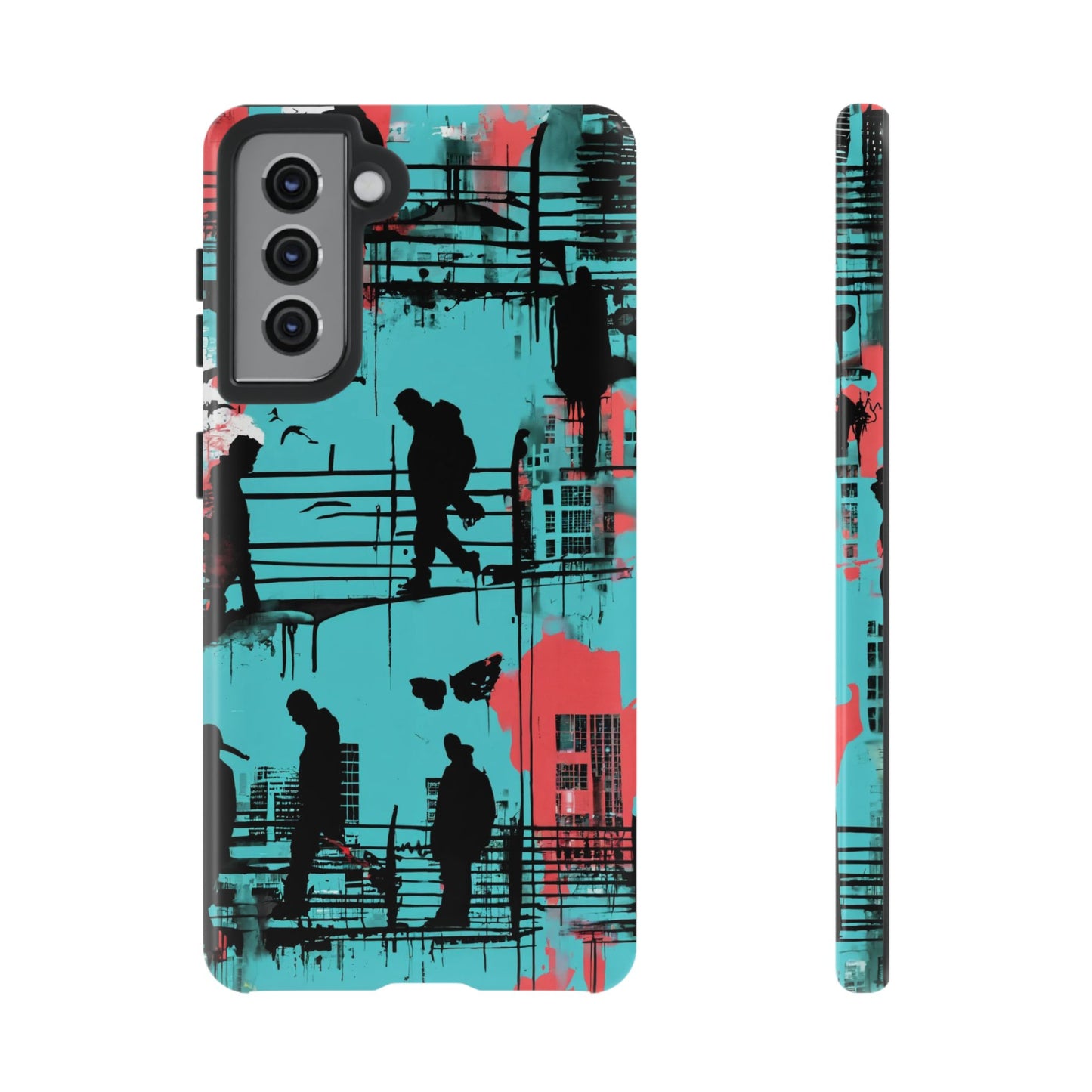 Graffiti Urban Phone Case - City Silhouettes Cool Cover for iPhone 15-11 and Samsung Galaxy 24-10