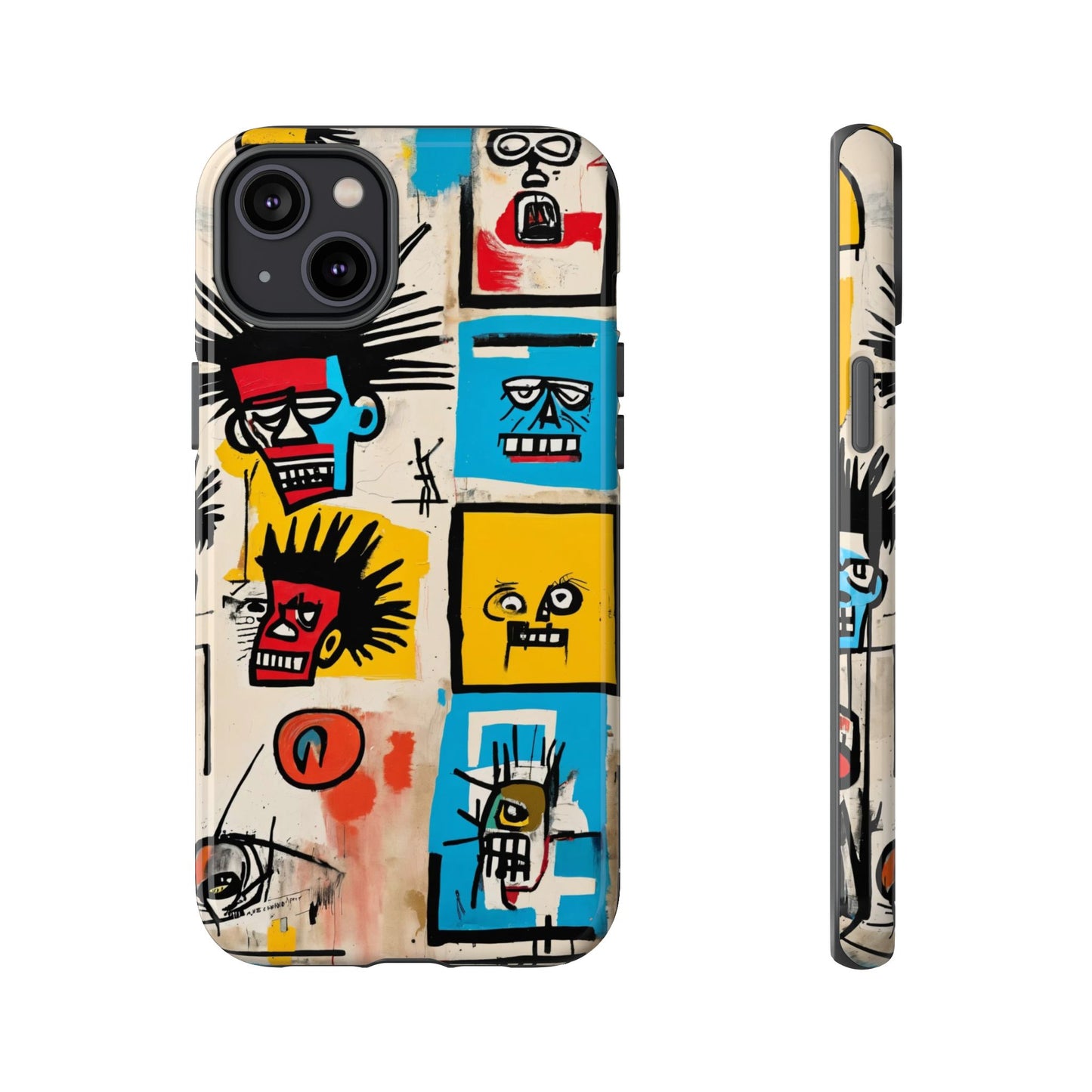Unique Basquiat-Inspired Phone Case - Colorful Art Graffiti Cover for iPhone 15-11 & Samsung 24-10