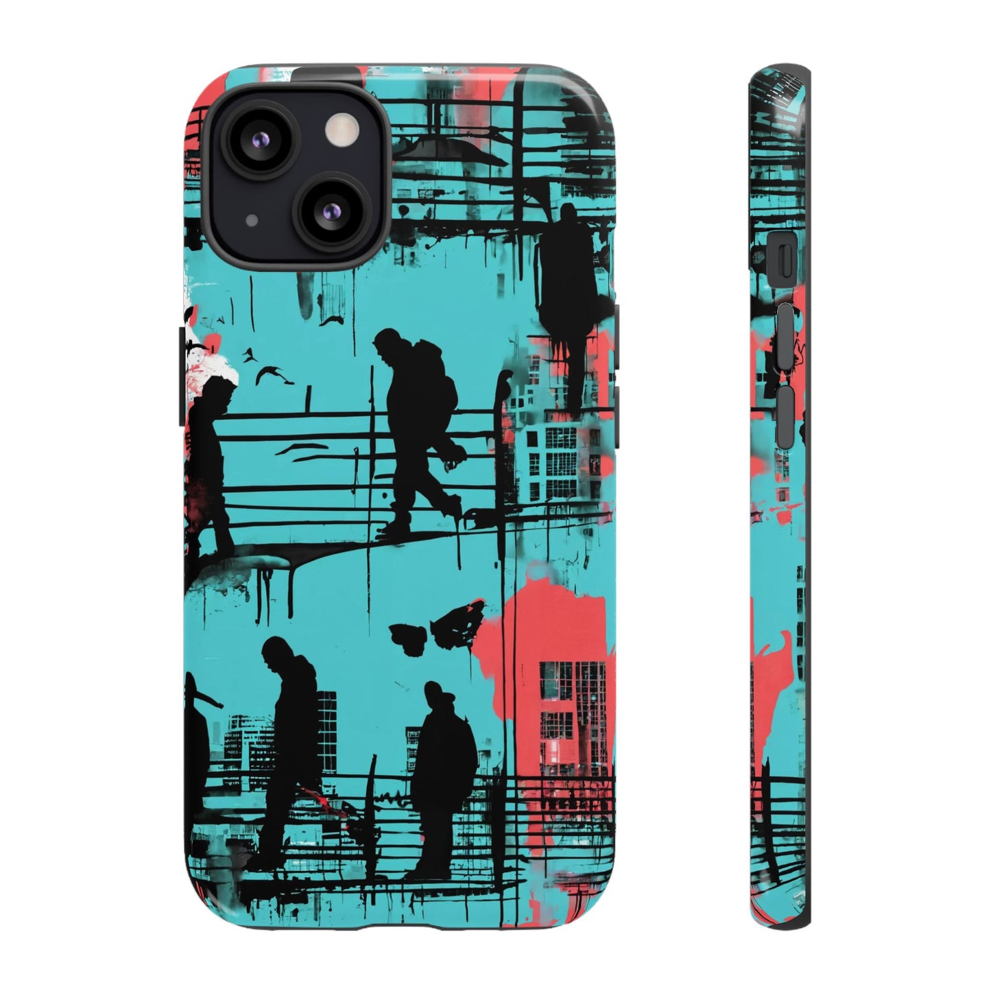 Graffiti Urban Phone Case - City Silhouettes Cool Cover for iPhone 15-11 and Samsung Galaxy 24-10