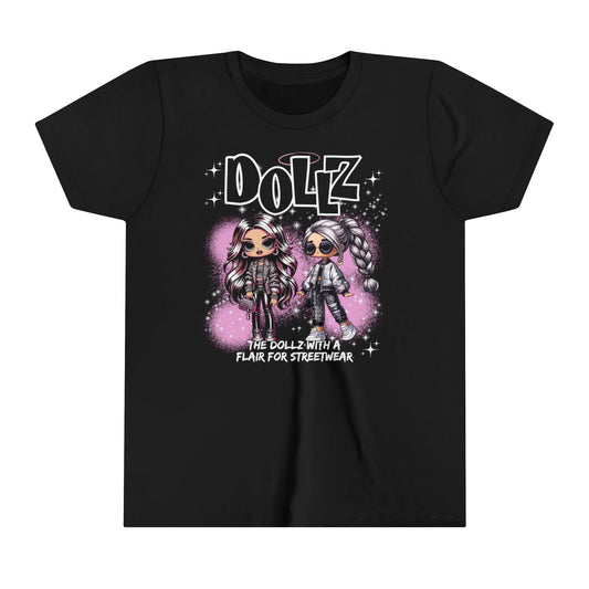 Fashion Statement Dollz Tee - Purple Spray Paint, Streetwear Dolls, Kids' Trendy Style