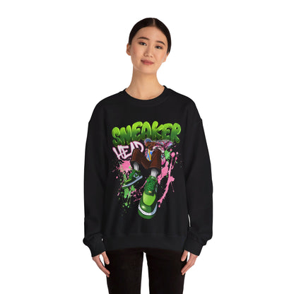 Sneaker Head Graffiti Style Sweatshirt - Bold Pink and Green Font - Street Style Fashion