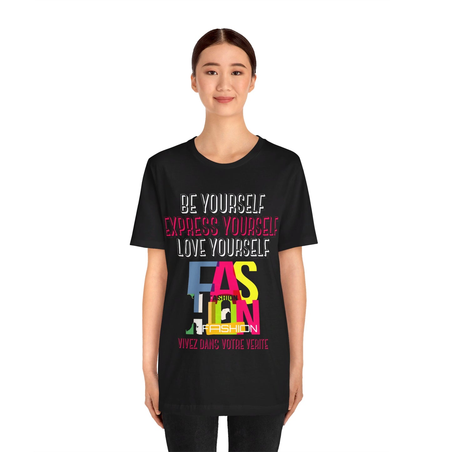 Fashionista's Statement Piece: Vibrant T-Shirt with Distressed 'Fashion' Lettering! Bold and Trendy Artistic Expression T-Shirt