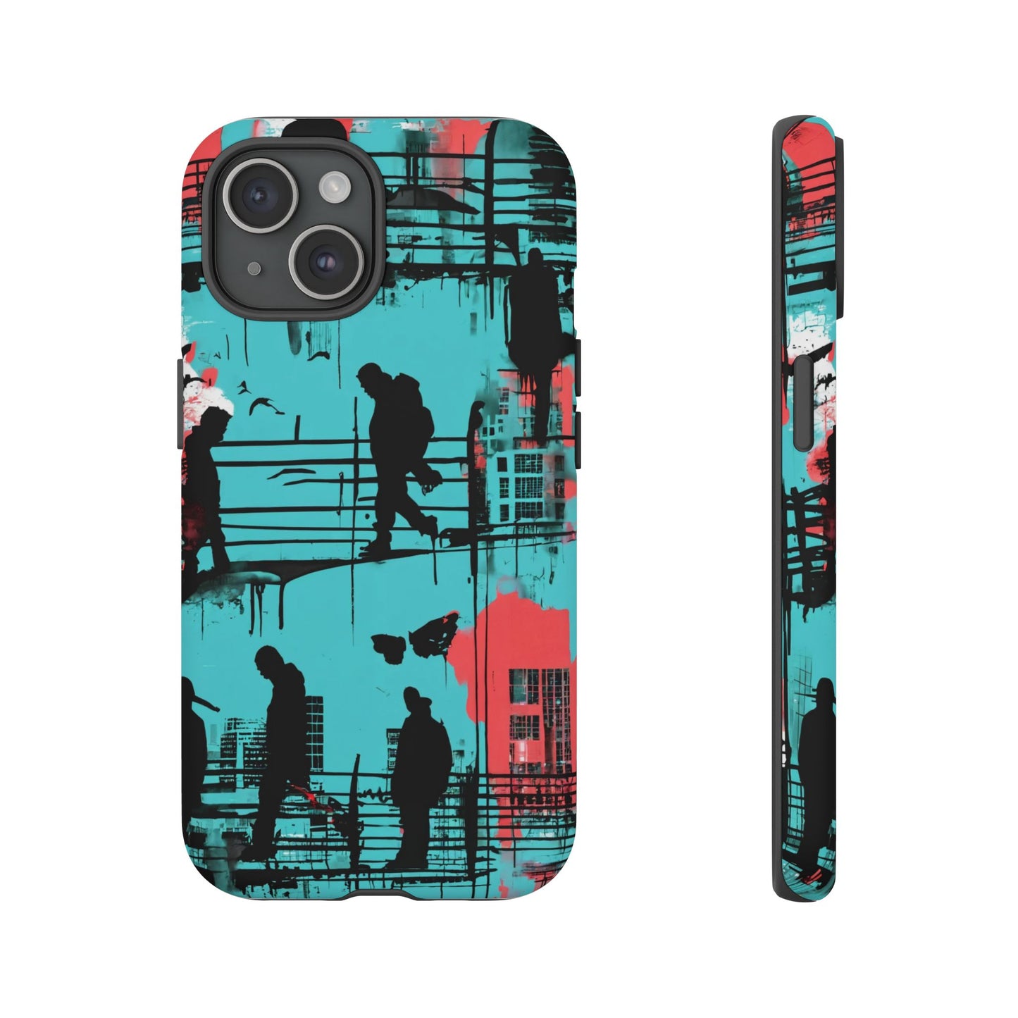 Graffiti Urban Phone Case - City Silhouettes Cool Cover for iPhone 15-11 and Samsung Galaxy 24-10