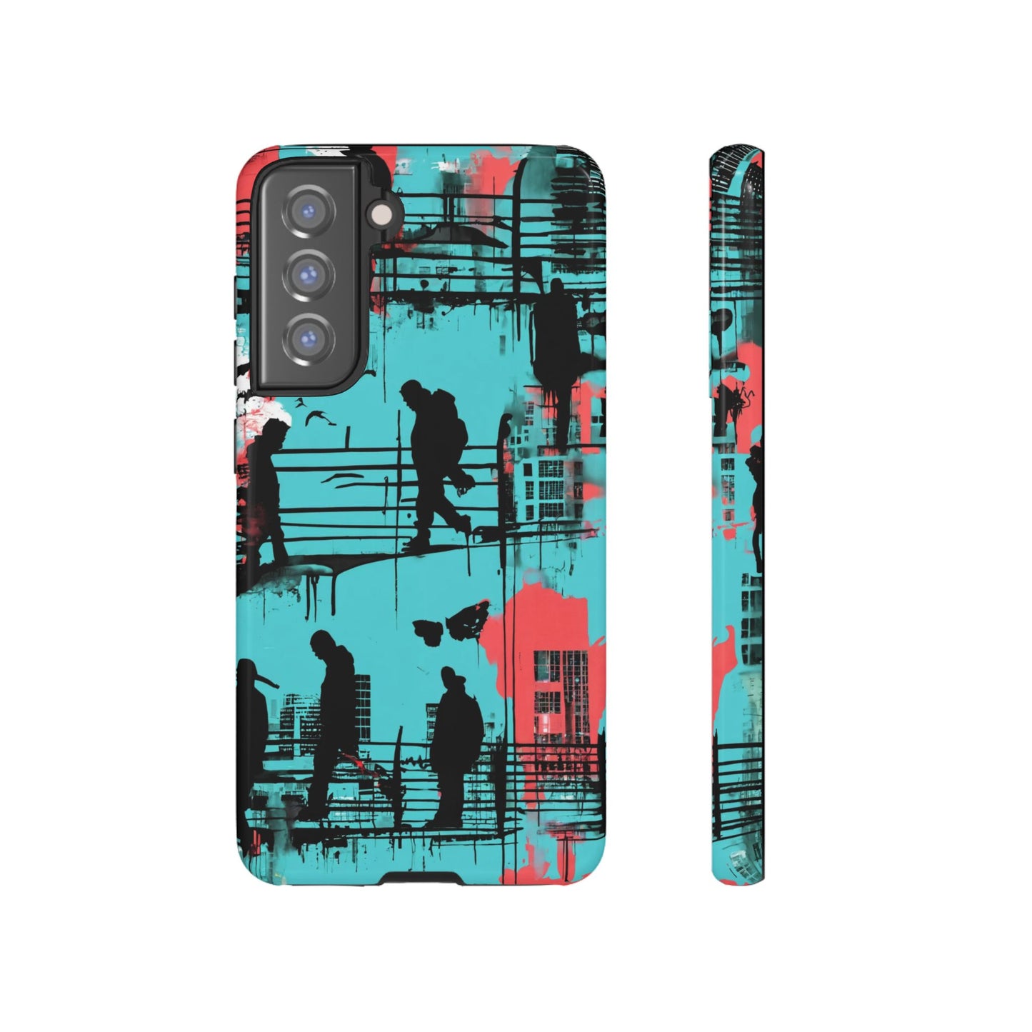 Graffiti Urban Phone Case - City Silhouettes Cool Cover for iPhone 15-11 and Samsung Galaxy 24-10