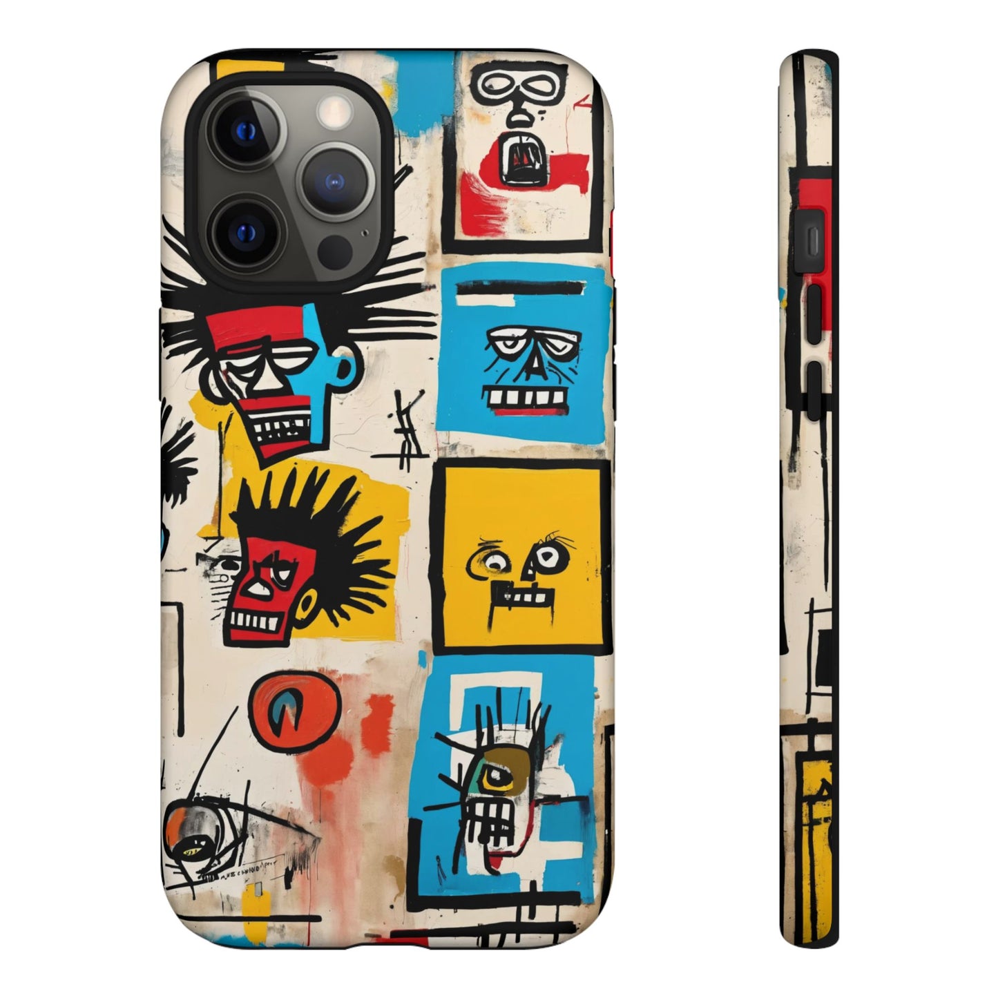 Unique Basquiat-Inspired Phone Case - Colorful Art Graffiti Cover for iPhone 15-11 & Samsung 24-10