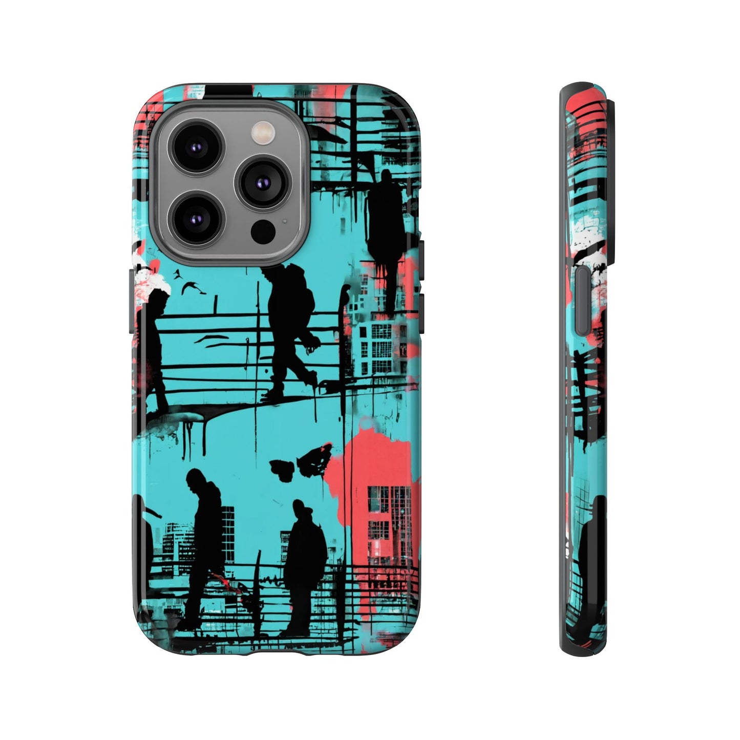 Graffiti Urban Phone Case - City Silhouettes Cool Cover for iPhone 15-11 and Samsung Galaxy 24-10