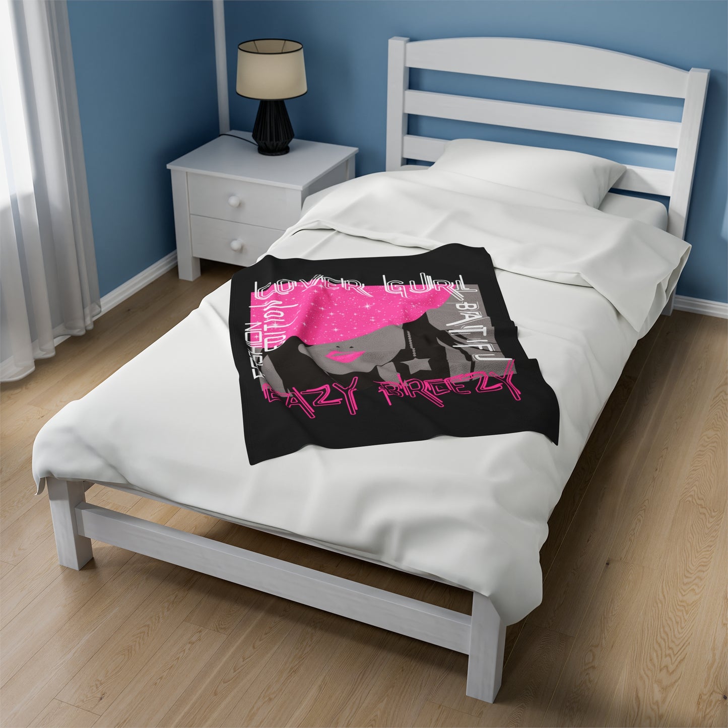 Own an Original: Black Cover Gurl Plush Blanket - Fashion Edition, Beautiful, Trendy Font, Perfect for Fashion-Forward Fashionistas