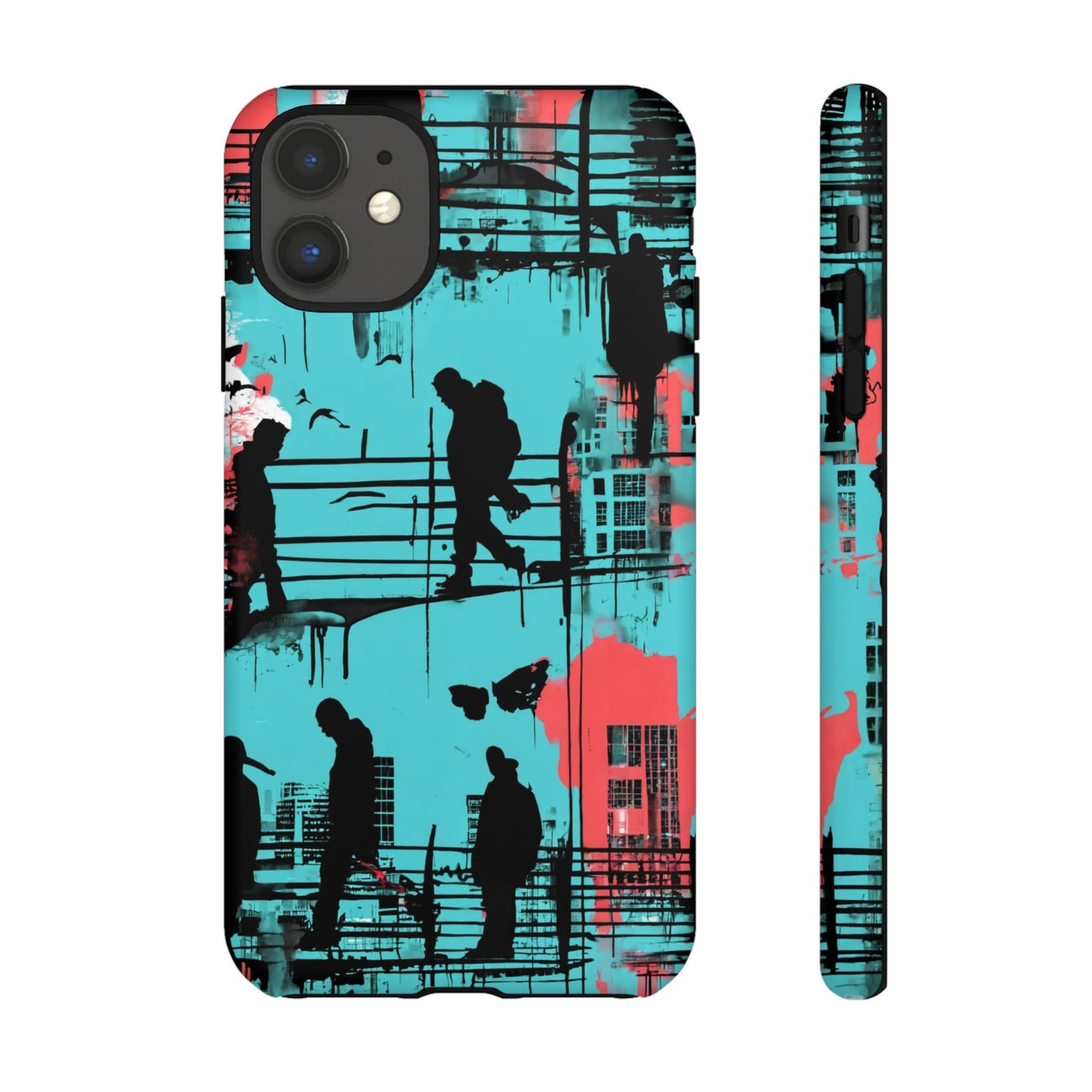 Graffiti Urban Phone Case - City Silhouettes Cool Cover for iPhone 15-11 and Samsung Galaxy 24-10