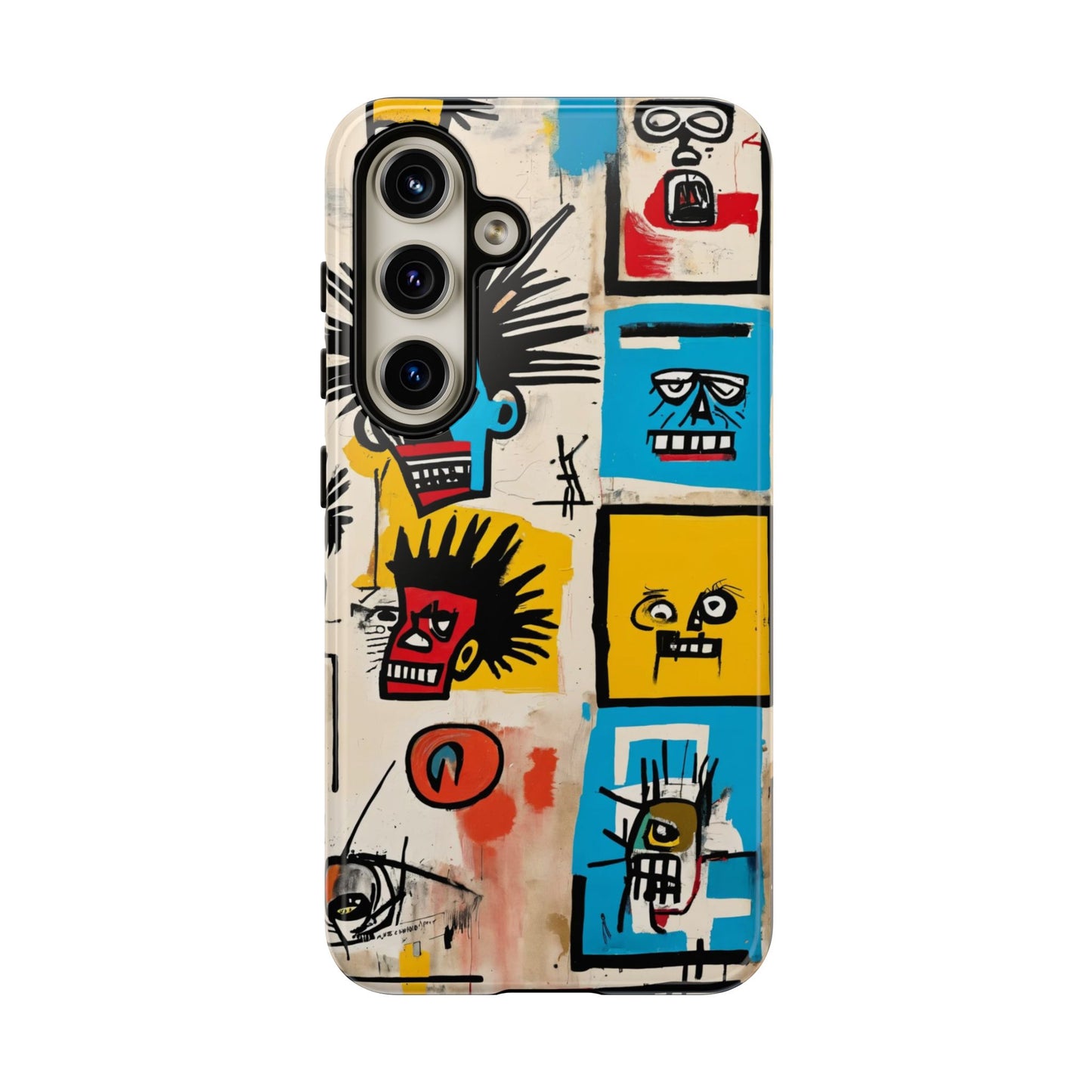 Unique Basquiat-Inspired Phone Case - Colorful Art Graffiti Cover for iPhone 15-11 & Samsung 24-10