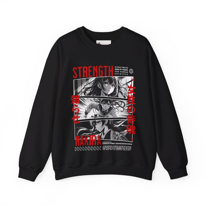 Strength Anime Character Sweatshirt with Motivational Courage Quote - Perfect Sweatshirt for Fashion Forward Anime Lovers