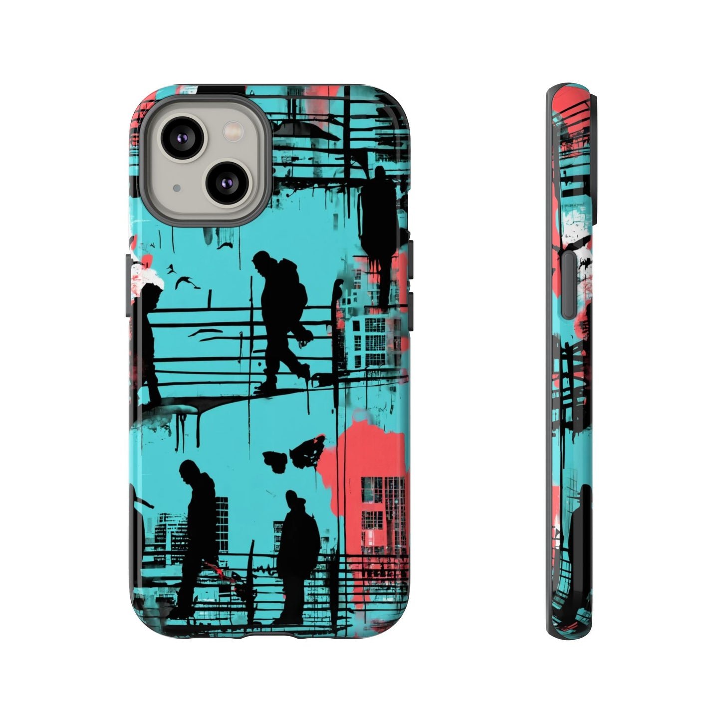 Graffiti Urban Phone Case - City Silhouettes Cool Cover for iPhone 15-11 and Samsung Galaxy 24-10