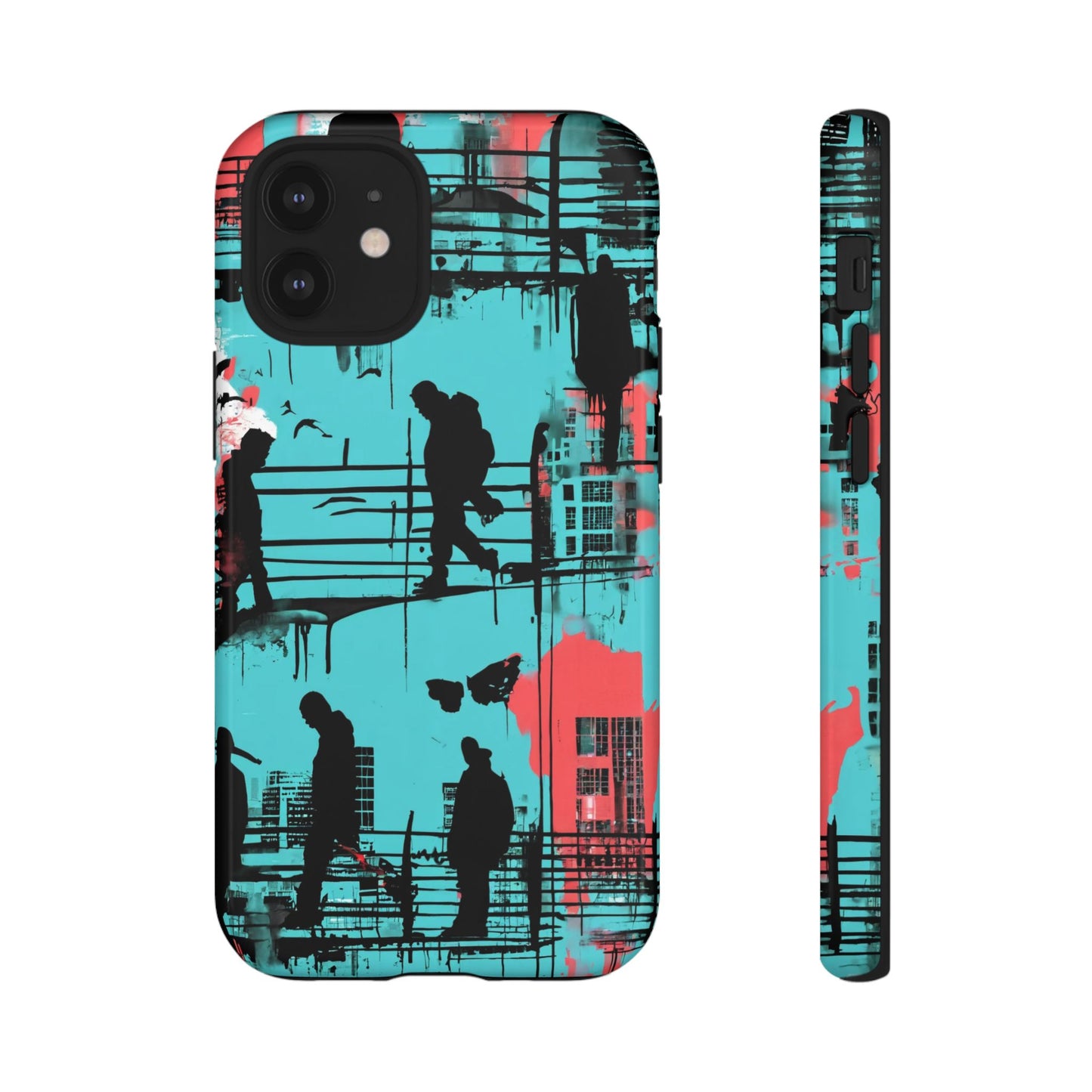 Graffiti Urban Phone Case - City Silhouettes Cool Cover for iPhone 15-11 and Samsung Galaxy 24-10
