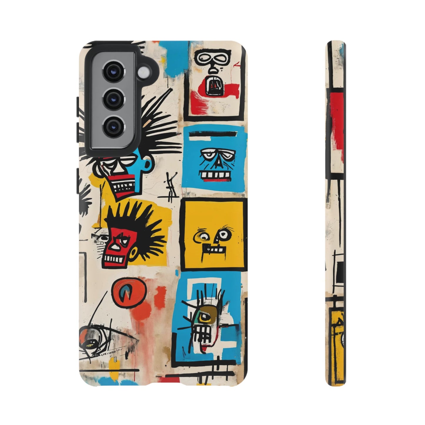 Unique Basquiat-Inspired Phone Case - Colorful Art Graffiti Cover for iPhone 15-11 & Samsung 24-10