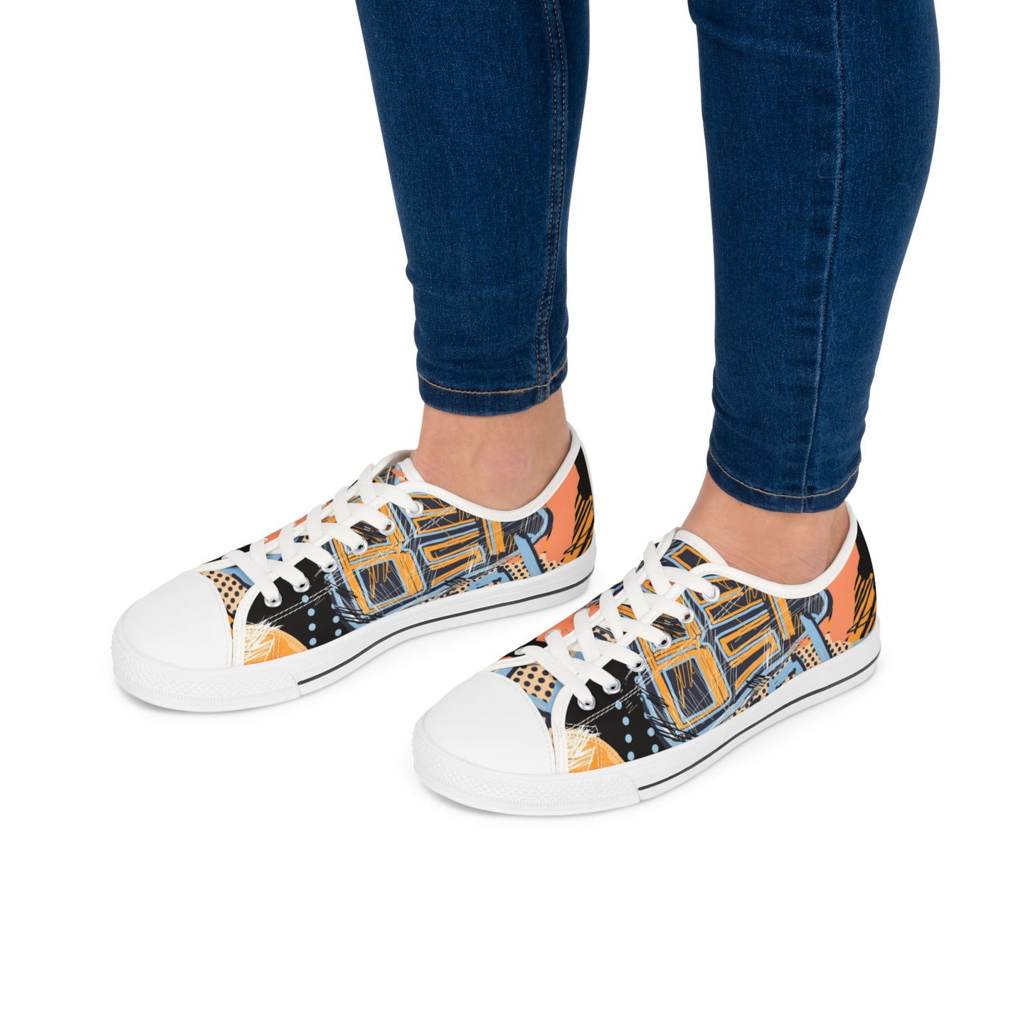 Geometric Low Top Sneakers for Women