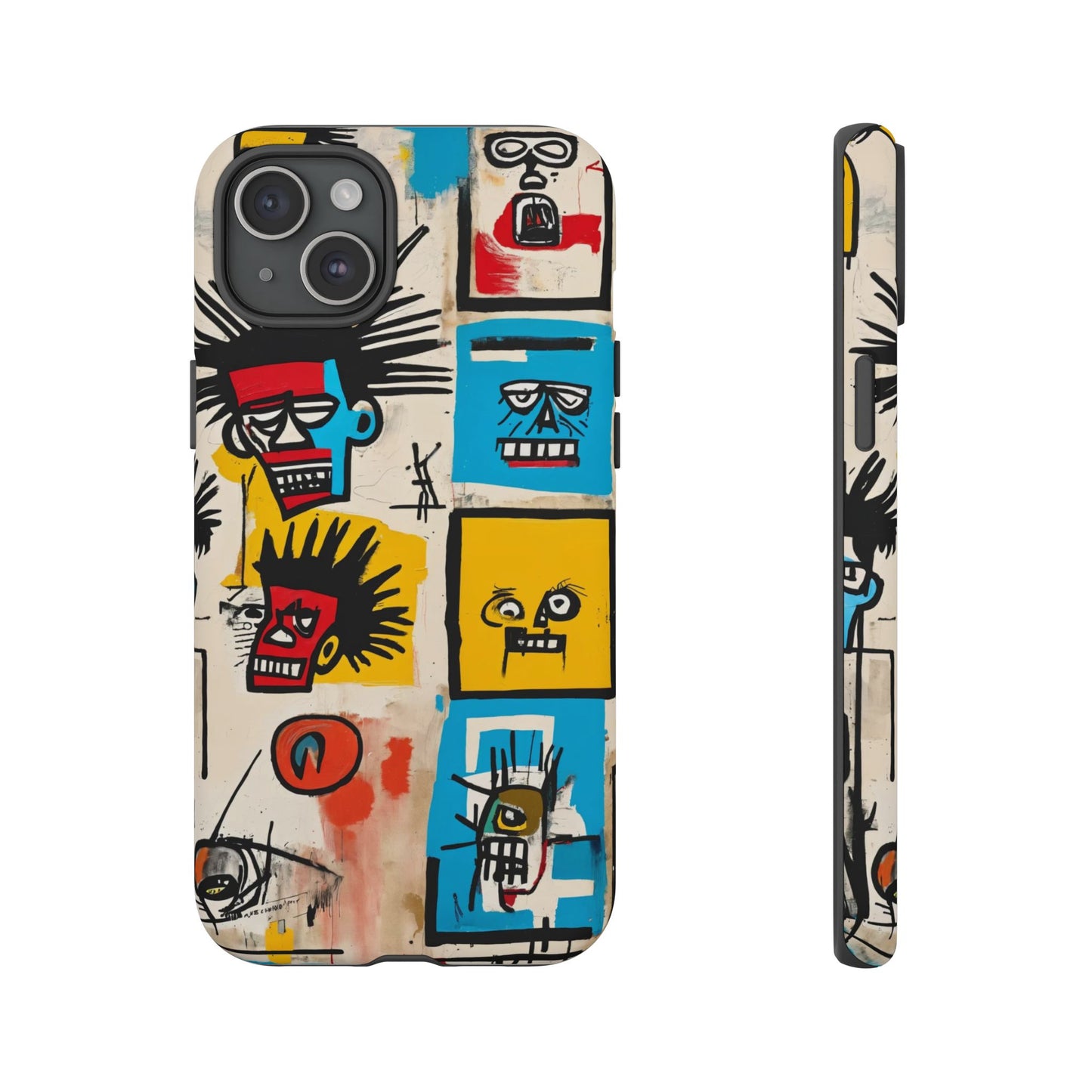 Unique Basquiat-Inspired Phone Case - Colorful Art Graffiti Cover for iPhone 15-11 & Samsung 24-10