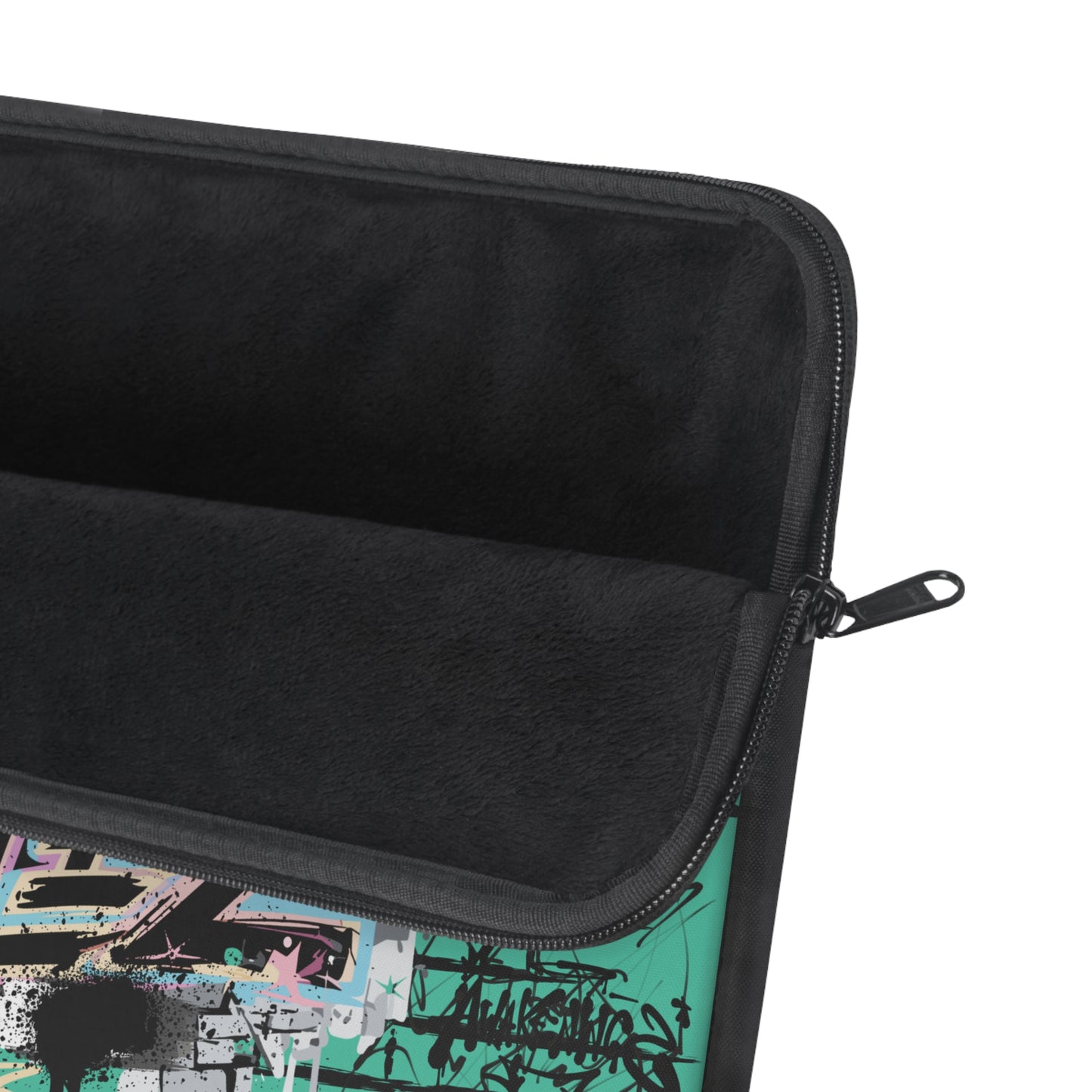 Graffiti Style Laptop Sleeve - Blue Break the Rulz Design for Ultimate Protection