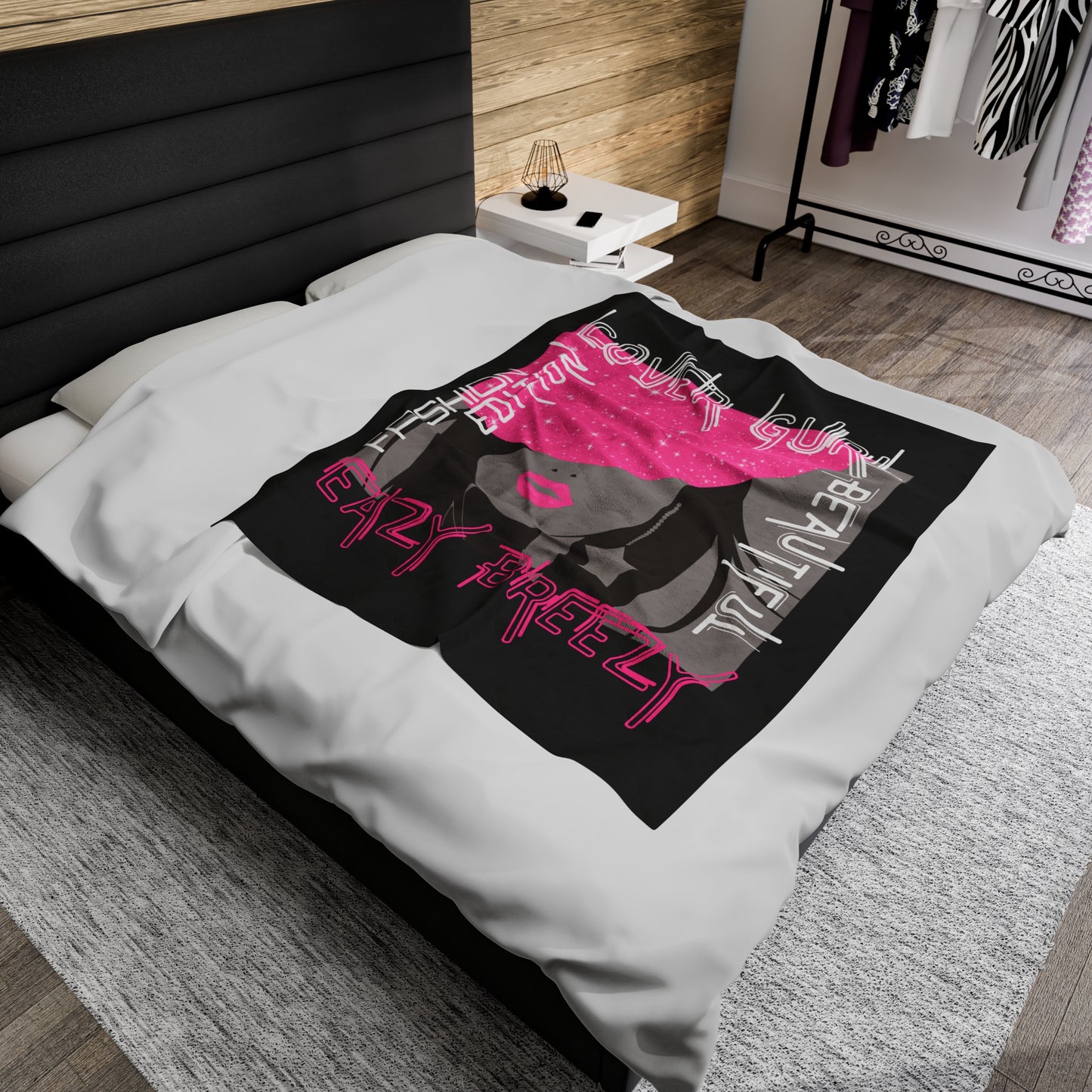 Own an Original: Black Cover Gurl Plush Blanket - Fashion Edition, Beautiful, Trendy Font, Perfect for Fashion-Forward Fashionistas