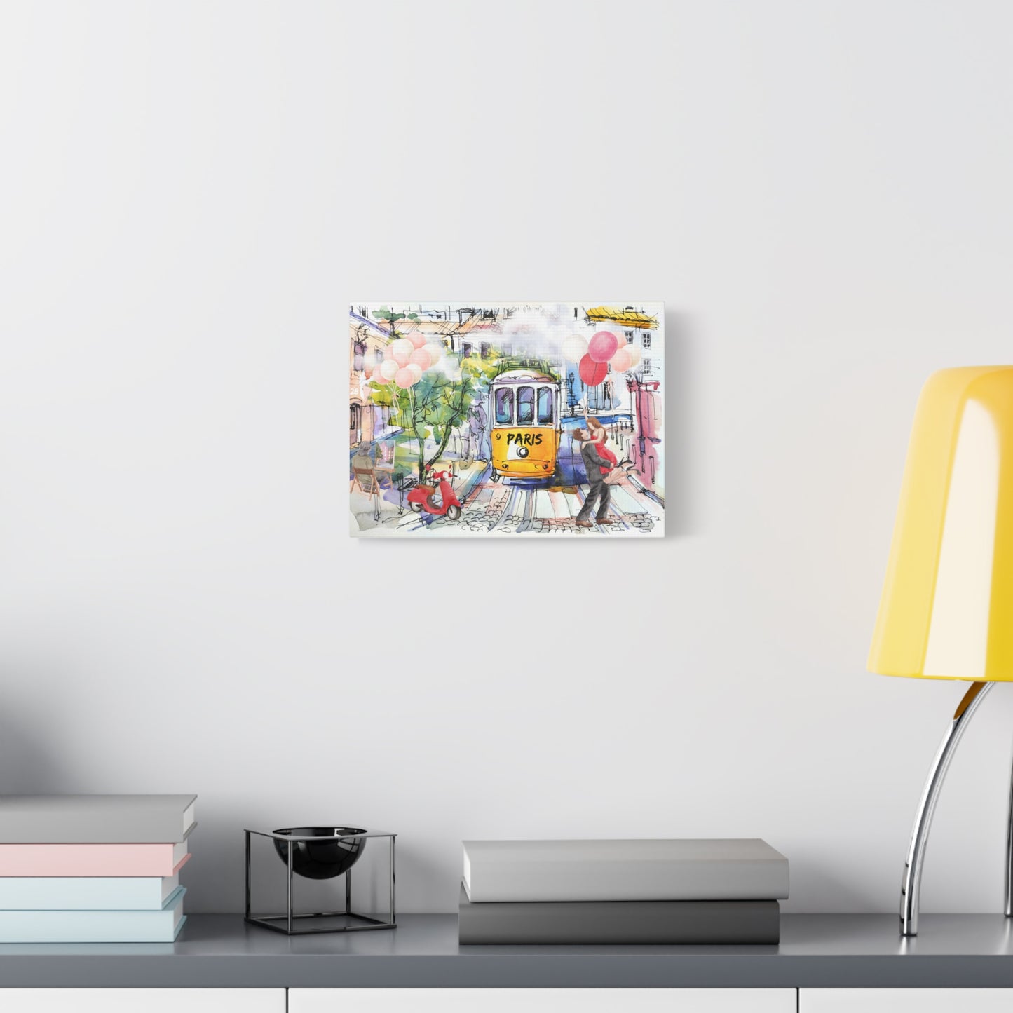 Parisian Romance Canvas Wall Art - Stretched Matte Print