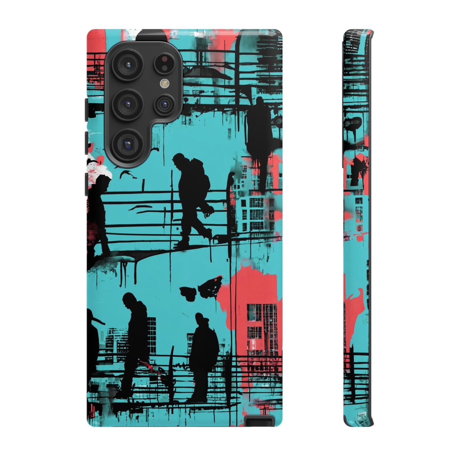 Graffiti Urban Phone Case - City Silhouettes Cool Cover for iPhone 15-11 and Samsung Galaxy 24-10
