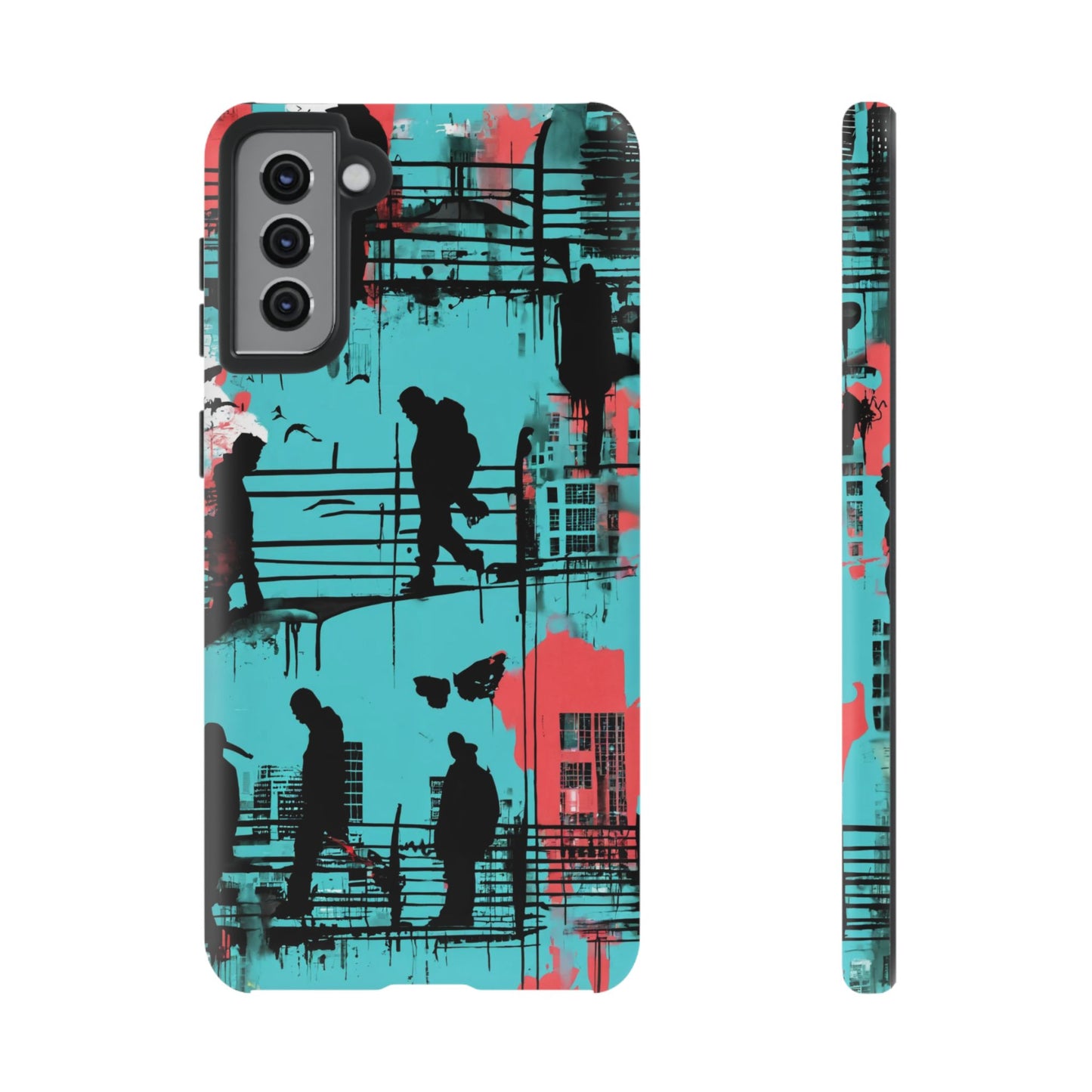 Graffiti Urban Phone Case - City Silhouettes Cool Cover for iPhone 15-11 and Samsung Galaxy 24-10
