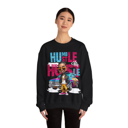 Black 'Humble Hustle' Sweatshirt - Street Art Royalty Vibes