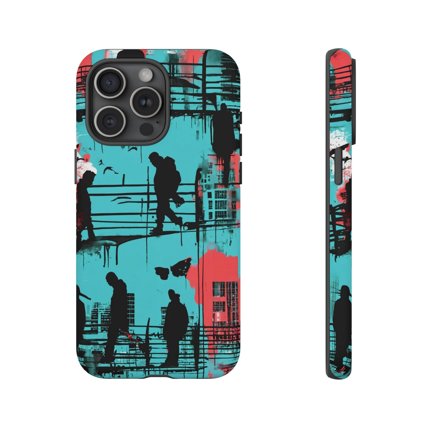Graffiti Urban Phone Case - City Silhouettes Cool Cover for iPhone 15-11 and Samsung Galaxy 24-10