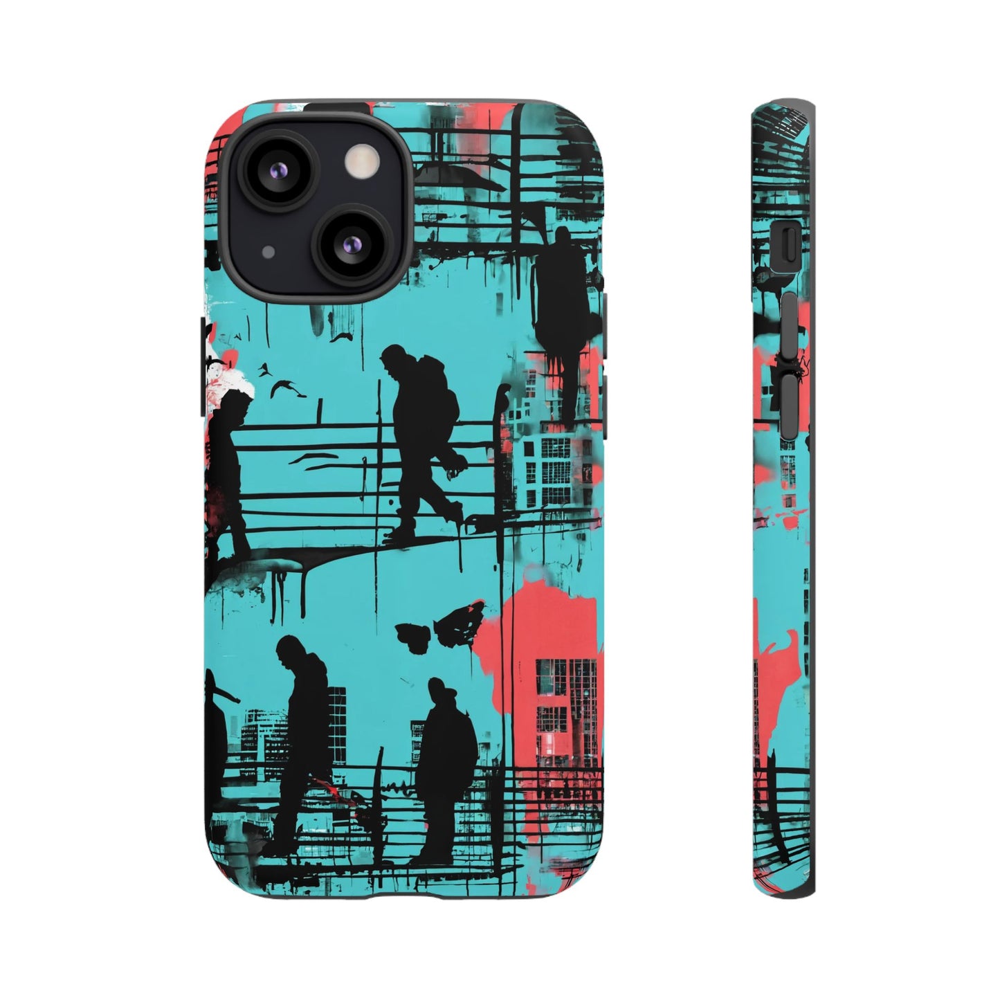 Graffiti Urban Phone Case - City Silhouettes Cool Cover for iPhone 15-11 and Samsung Galaxy 24-10