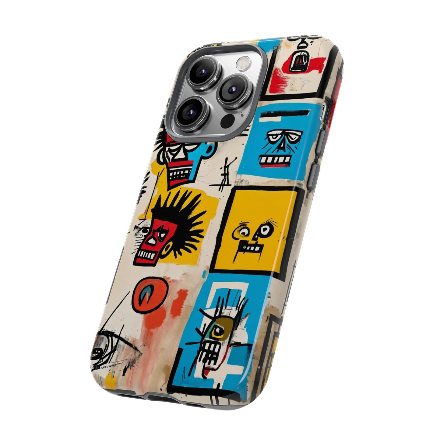 Unique Basquiat-Inspired Phone Case - Colorful Art Graffiti Cover for iPhone 15-11 & Samsung 24-10
