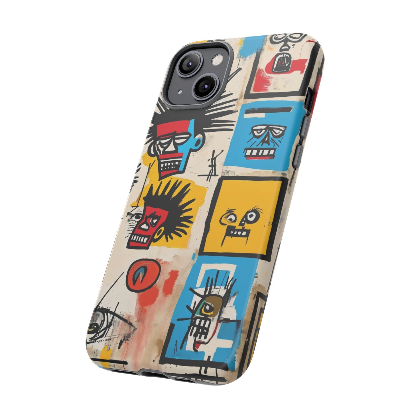 Unique Basquiat-Inspired Phone Case - Colorful Art Graffiti Cover for iPhone 15-11 & Samsung 24-10