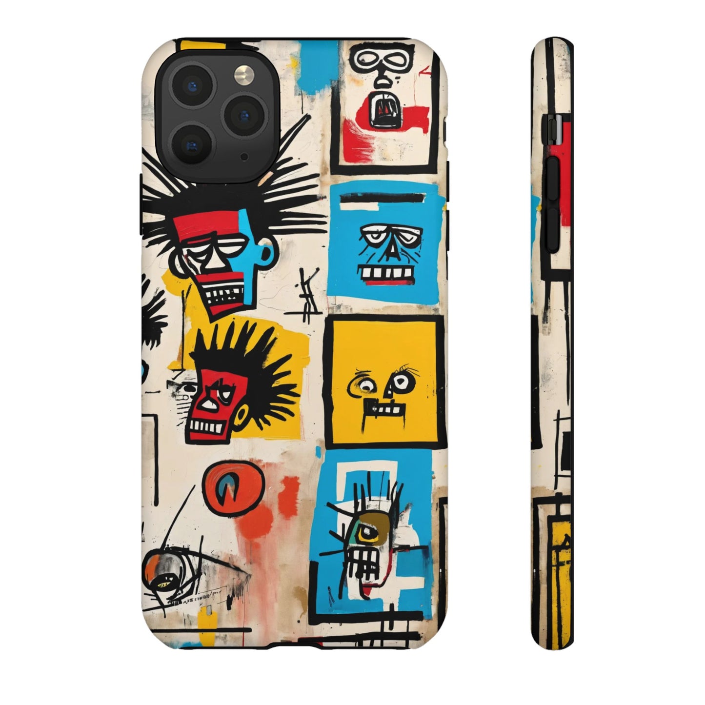 Unique Basquiat-Inspired Phone Case - Colorful Art Graffiti Cover for iPhone 15-11 & Samsung 24-10