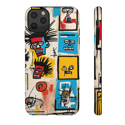 Unique Basquiat-Inspired Phone Case - Colorful Art Graffiti Cover for iPhone 15-11 & Samsung 24-10