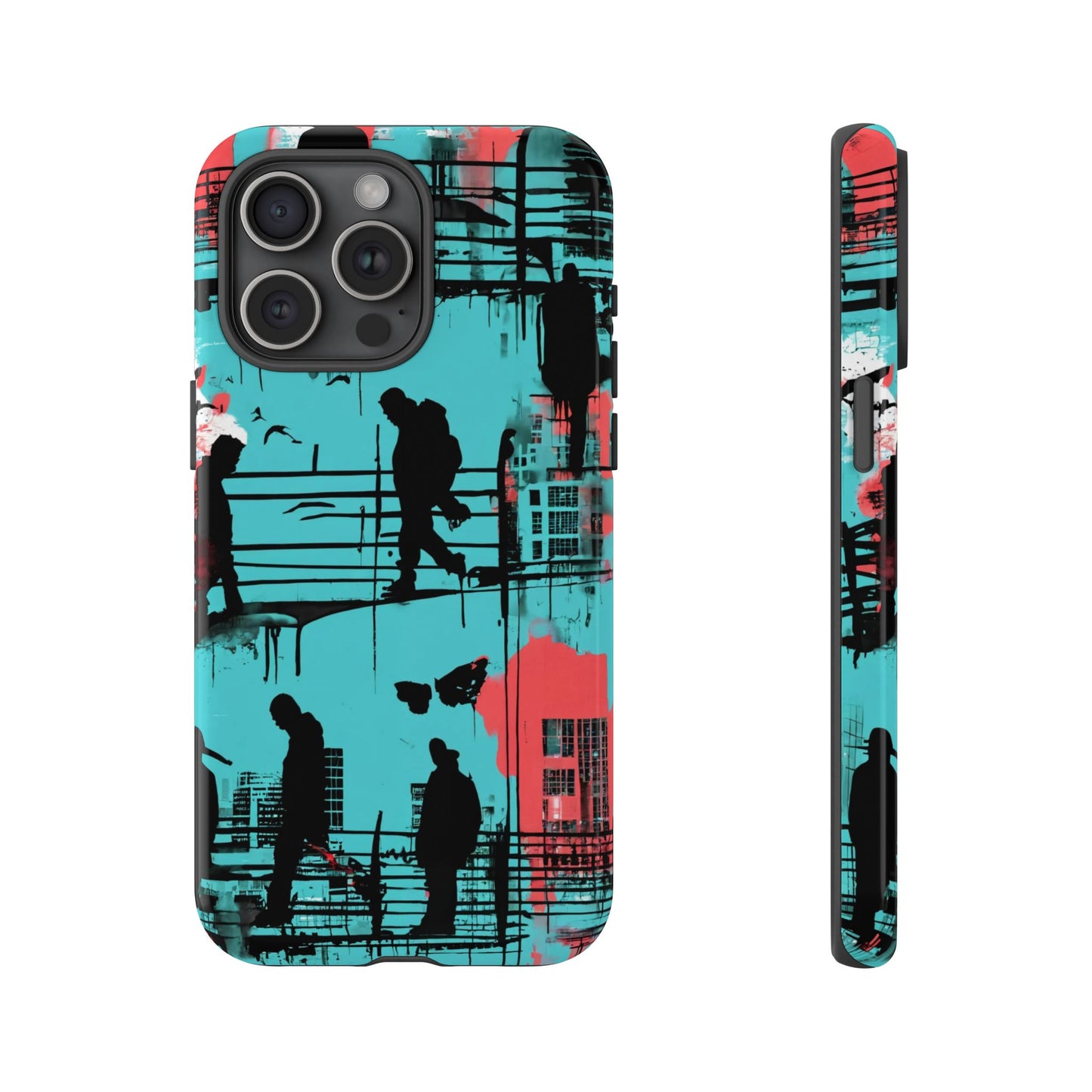Graffiti Urban Phone Case - City Silhouettes Cool Cover for iPhone 15-11 and Samsung Galaxy 24-10