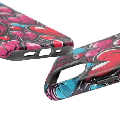 Express your Unique Style with our Graffiti Hearts Valentine's Day Phone Case - Compatible with iPhone 15, 14, and 13 | Magsafe Phone Case