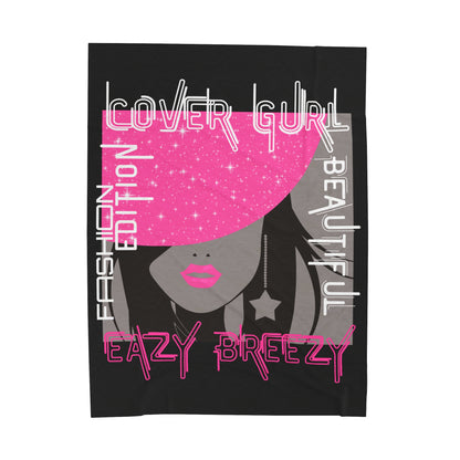 Own an Original: Black Cover Gurl Plush Blanket - Fashion Edition, Beautiful, Trendy Font, Perfect for Fashion-Forward Fashionistas